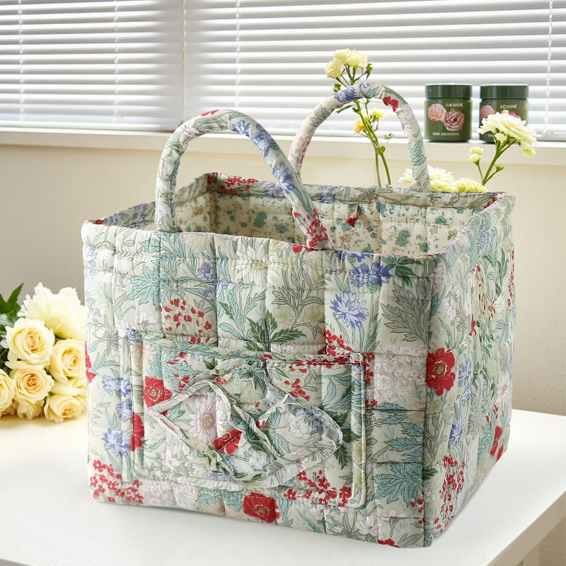 Elegant Floral Pattern Quilted Storage Basket - 2115 - 33*27*28 - image 14