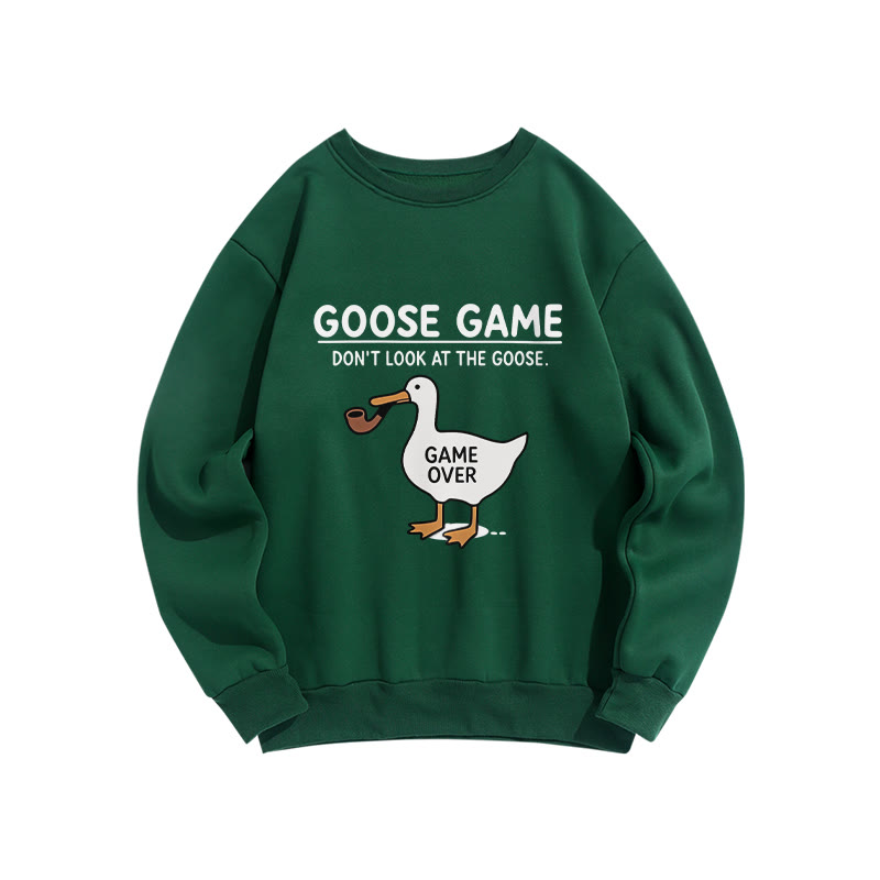 Funny Goose Game Pattern Crew Neck Sweatshirt - Green - US16-18(2XL) - image 7