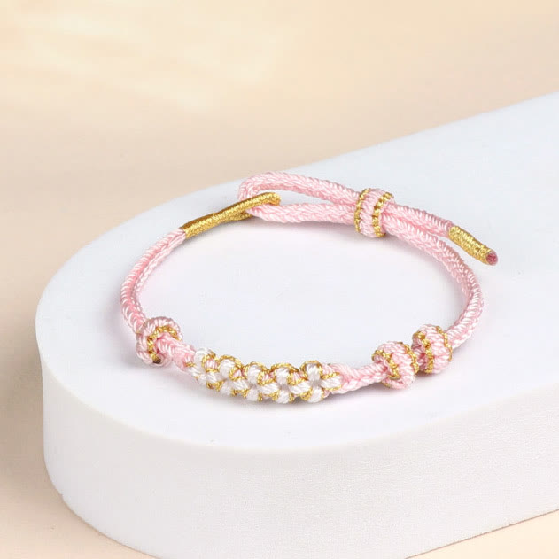 Peach Blossom Knot Diy Bracelet - Light Pink - one size - image 8