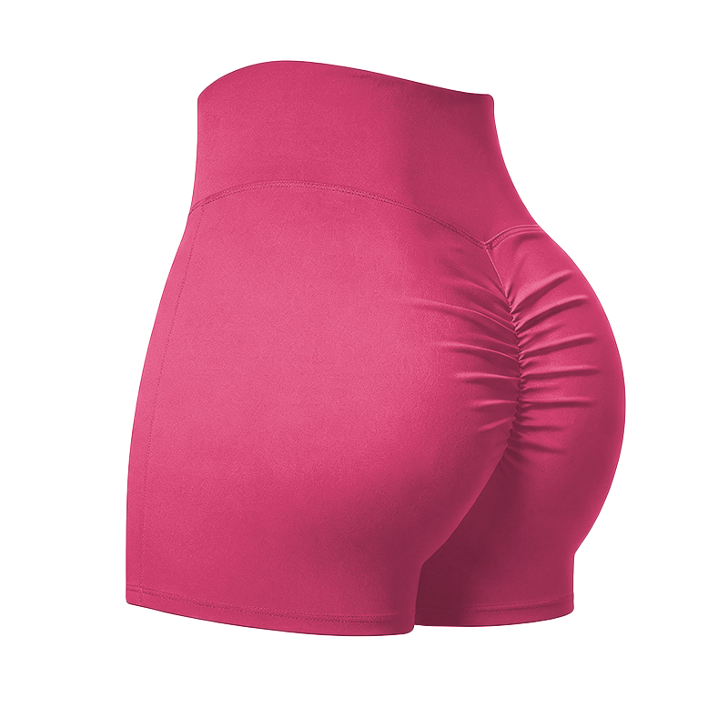 Solid Color Elevate High Waisted Scrunch Lift Active Yoga Shorts - Rose - 4XL - image 18
