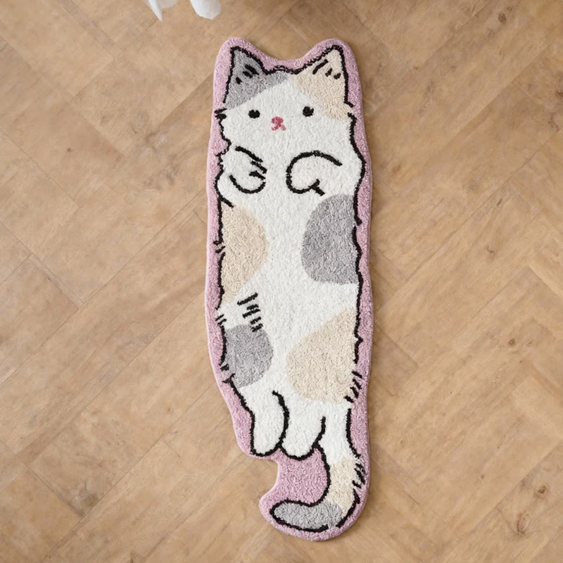 Cute Cat-shaped Soft Faux Cashmere Area Rug Floor Mat - Dilute Calico - 40*60cm - image 13