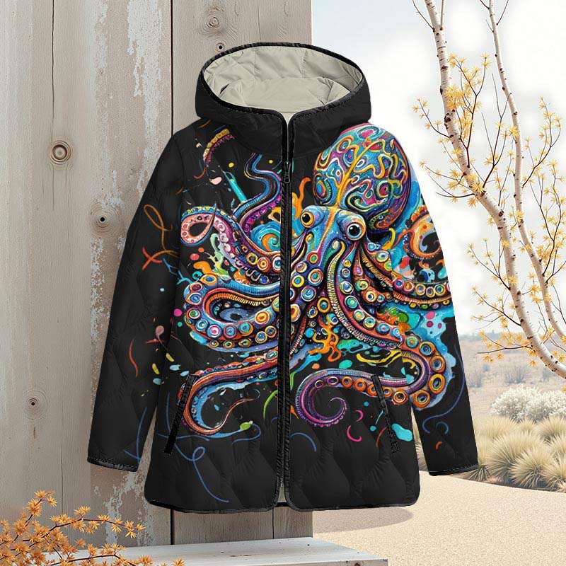 Vintage Rainbow Octopus Art Print Zipper Jackets - image 11
