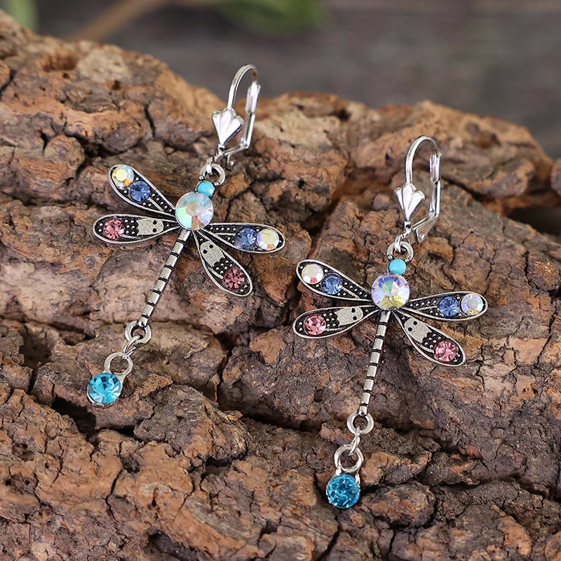 Women's Fashion Colored Dragonfly Earrings - image 2