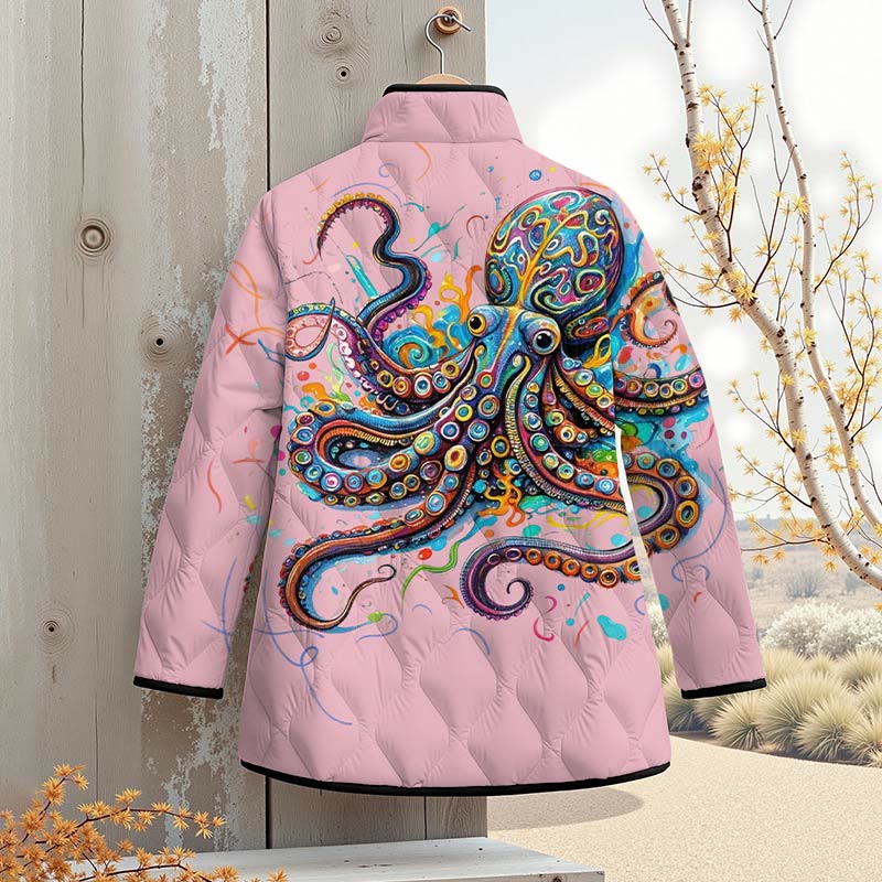 Vintage Rainbow Octopus Art Print Outerwear Jackets - image 12