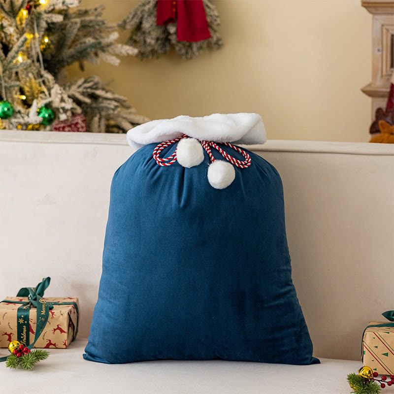 Christmas Gift Bag Drawstring Bag Velvet Bag - Dark Blue - 40*60cm - image 10