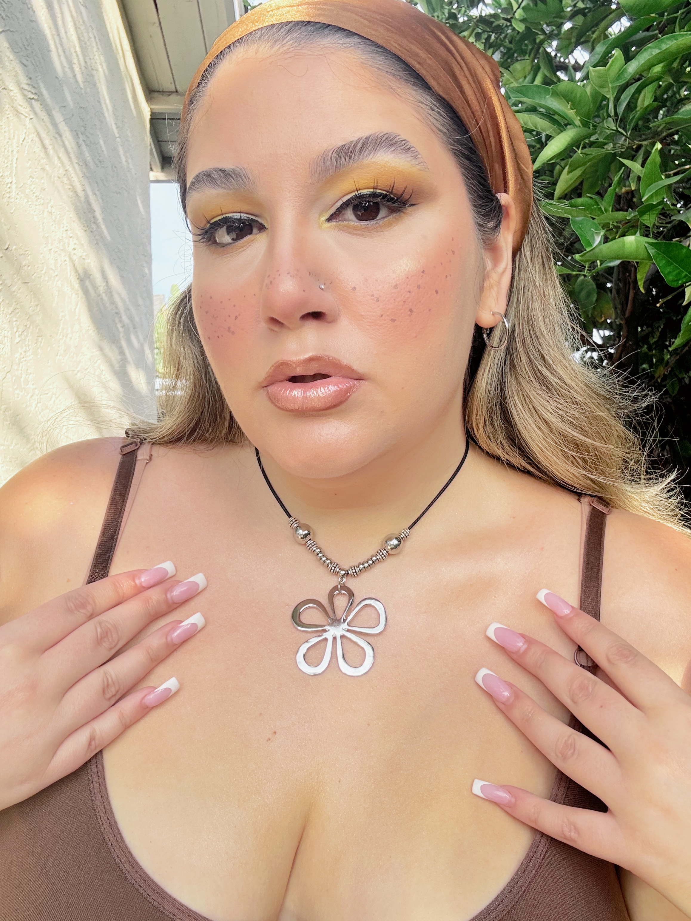 Floral Pattern Silver Necklace