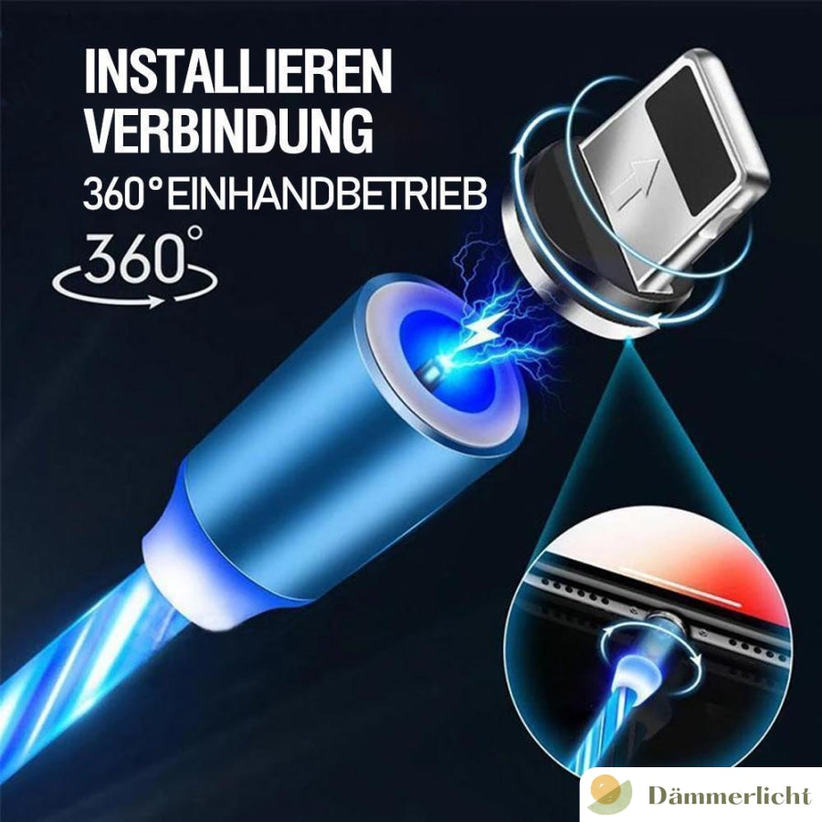 LED Magnetic 3 in 1 USB LadekabelPhone ChargingWOWWAHLDämmerlichtBlau / Mikro