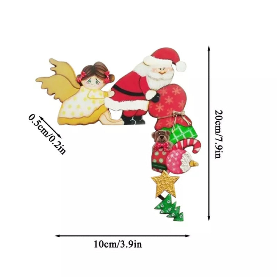 Lustige Weihnachten Türrahmen DekorationenrheineuleDämmerlichtWeihnachtsmann und Engel