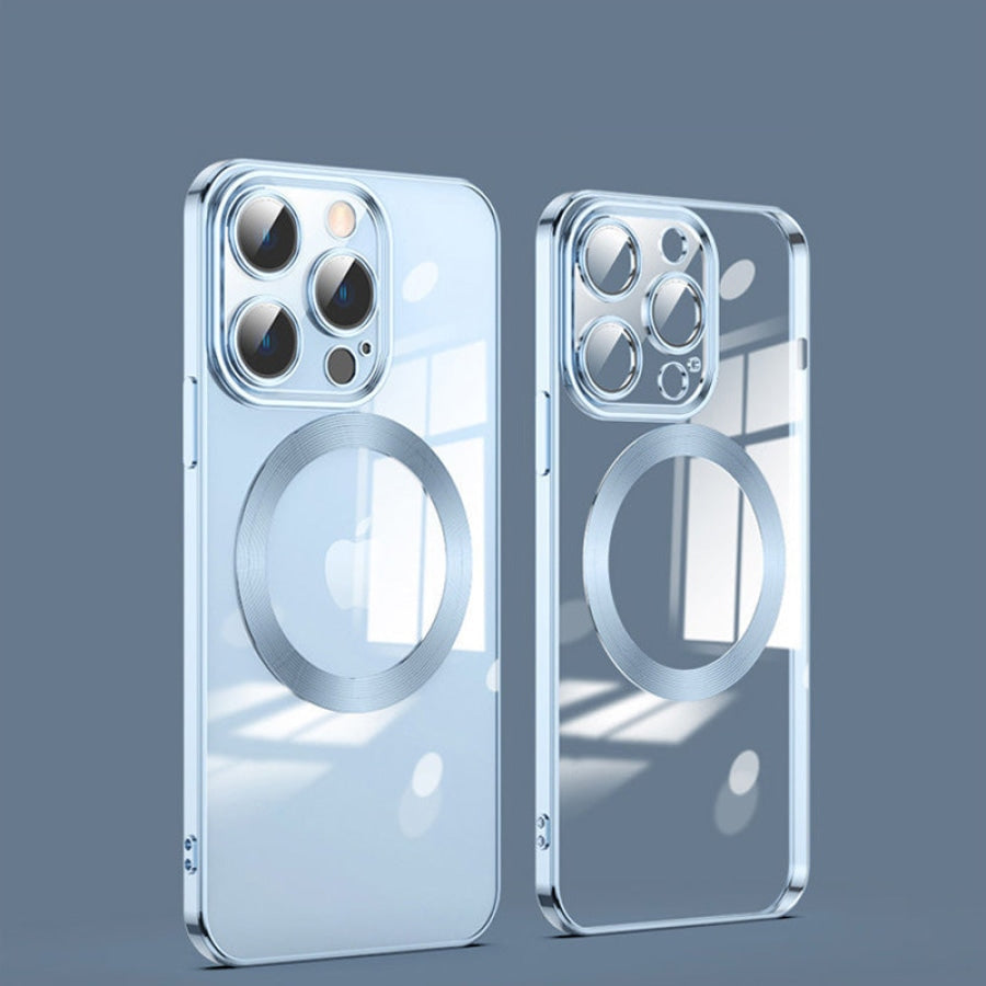 🎊Schlussverkauf - 50 % Rabatt🎊Kabellose Magnetische All-Inclusive-iPhone-Hülle mit GalvanikgluckaroDämmerlichtHellblau / iPhone 12