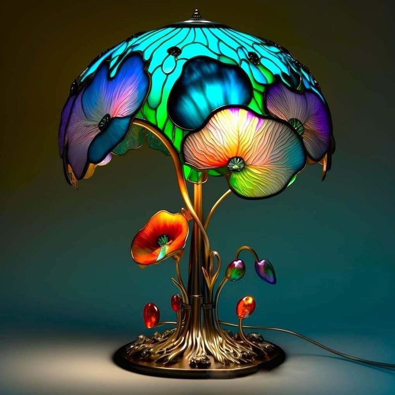 Lotosblatt | Bunte Harz Nachahmung Glas Botanical Serie Tischlampe
