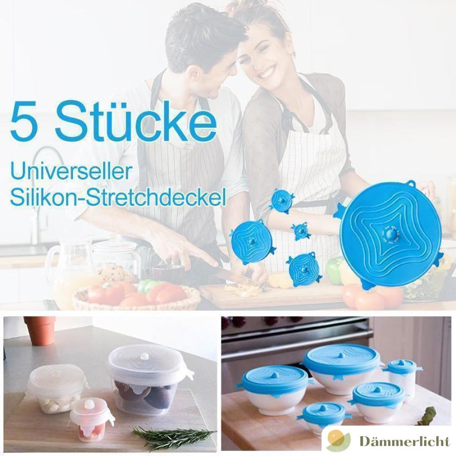 Universeller Silikon-Stretchdeckel (5 Stücke)KitchenWOWWAHLDämmerlichtBlau