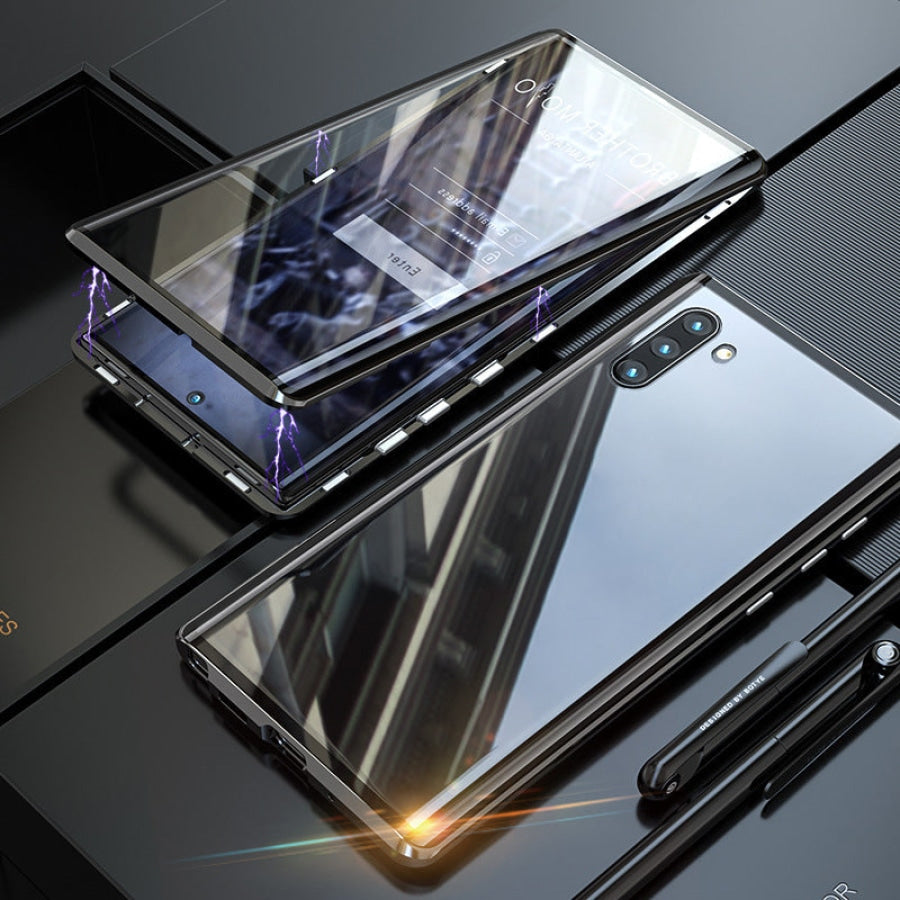 s7 hülle magnet Samsung magnetische gehärtete Glas-Doppelseitige HandyhüllegluckaroDämmerlichtSchwarz / note10 passt iphone 11 hülle auf iphone 12
