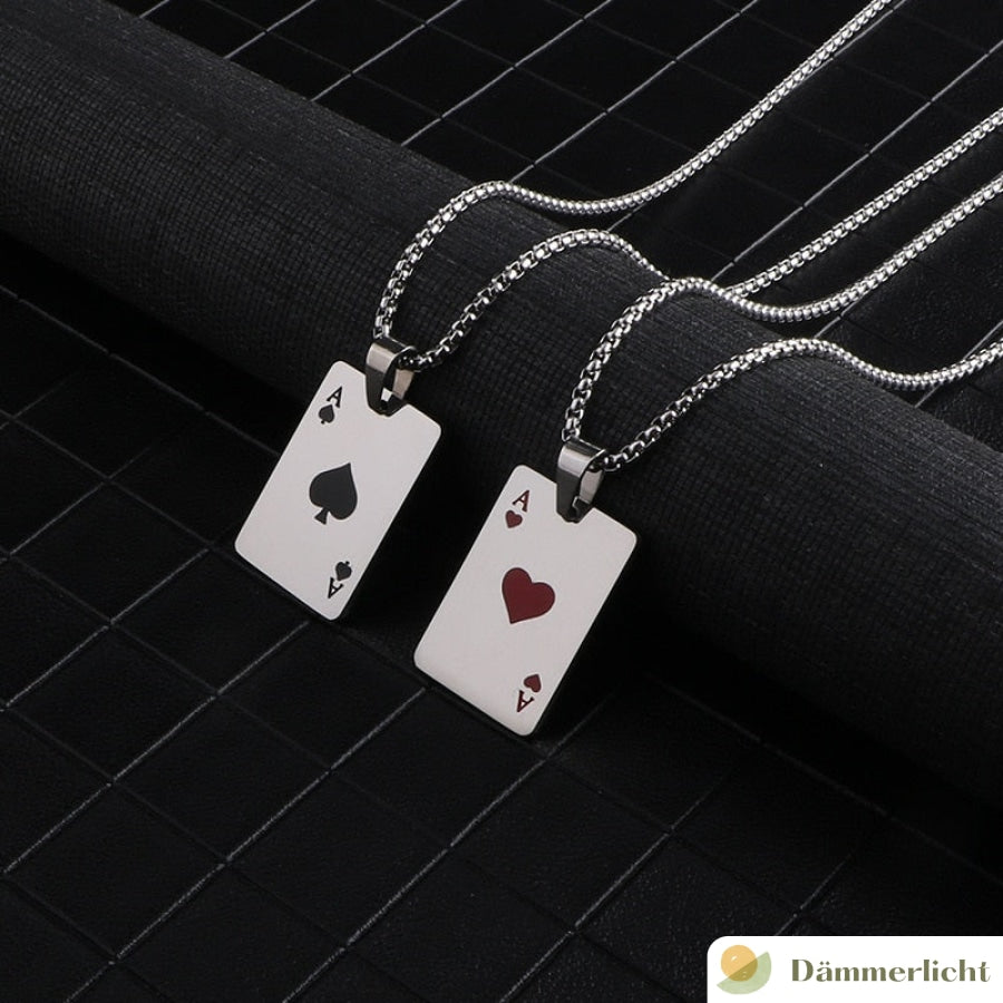 Poker Glücks-Ass Anhänger Halskette0Desire pathDämmerlicht