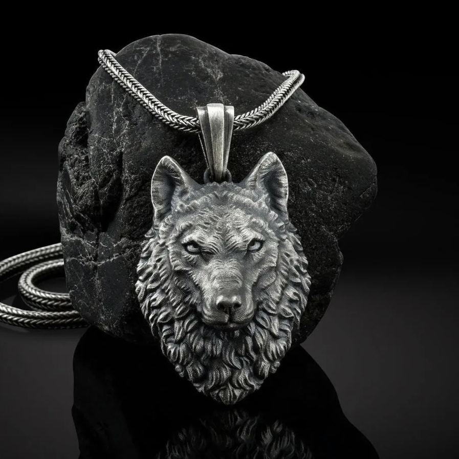 Pure Tin Wild Wolf Halskette