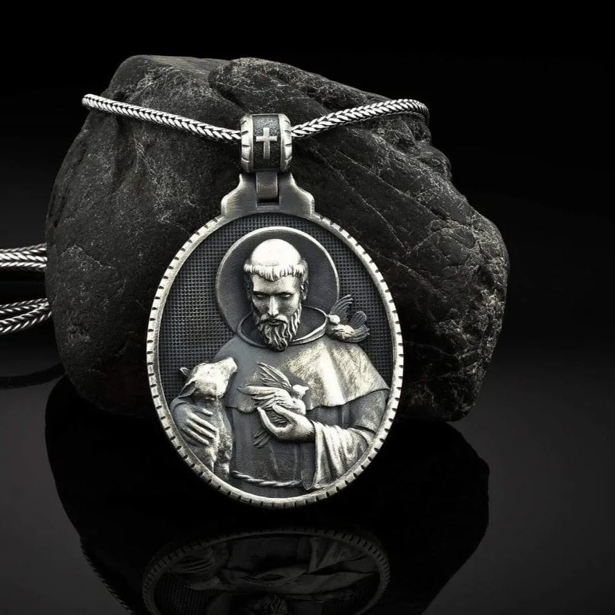 Franz von Assisi Halskette, der Schutzpatron der Tiere