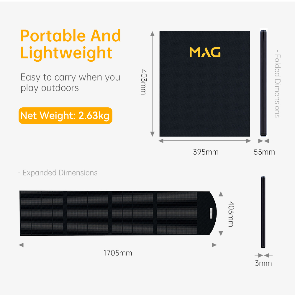 MAG Solar 100W Portable Solar Panel ( Stitched Version )