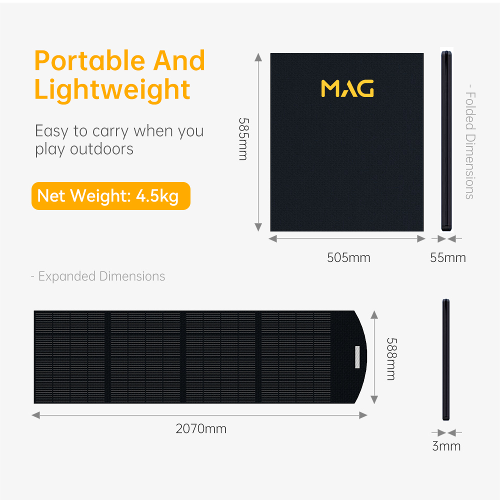 MAG Solar 200W Portable Solar Panel ( Stitched Version )