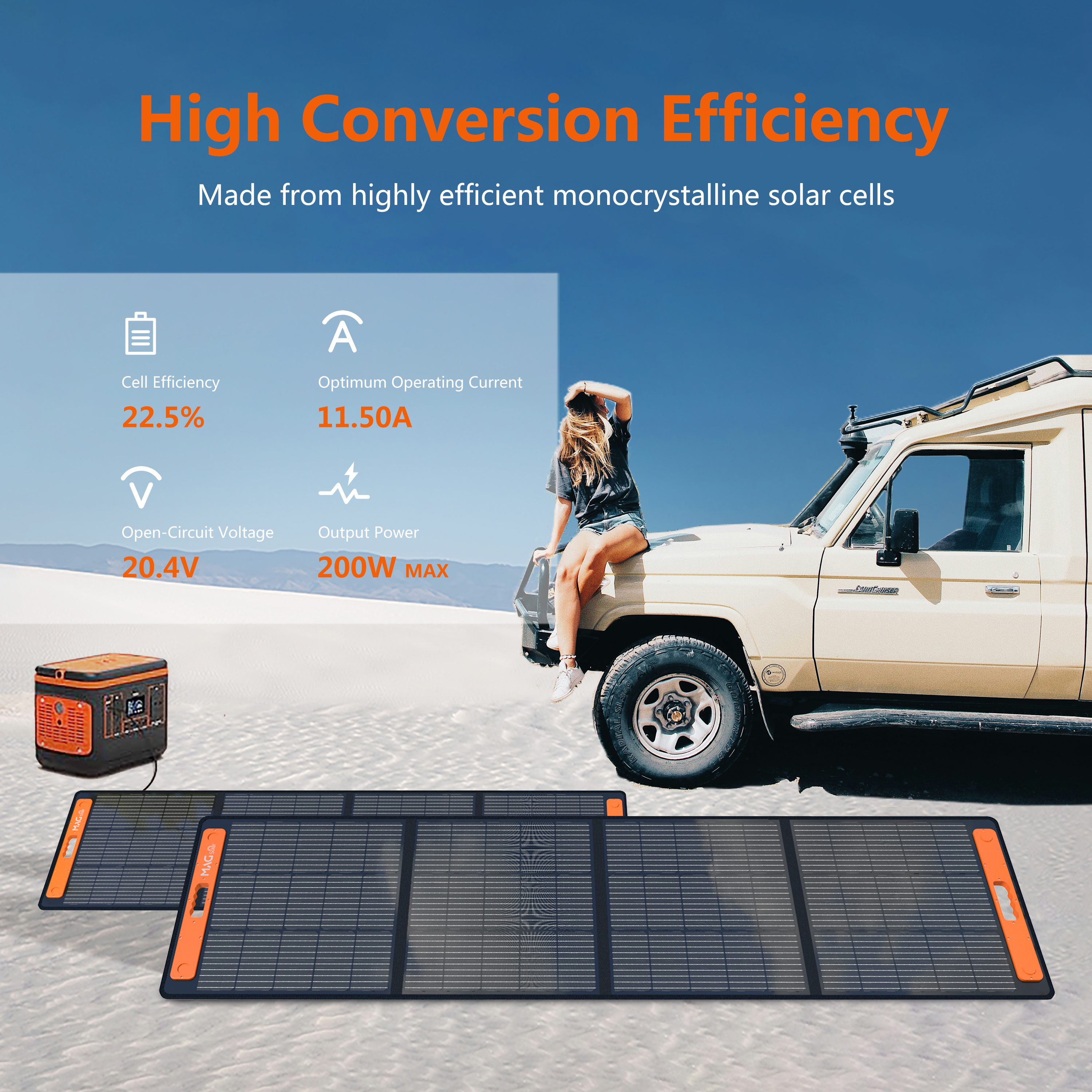 MAG Solar 200W Portable Solar Panel