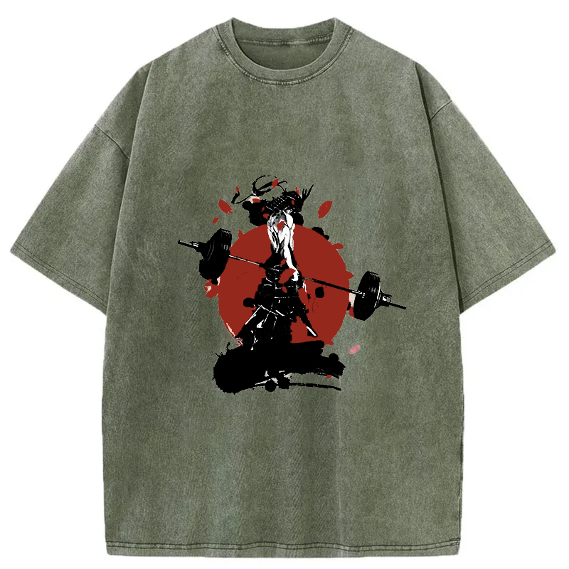 Tokyo-Tiger Samurai Fitness Washed T-Shirt