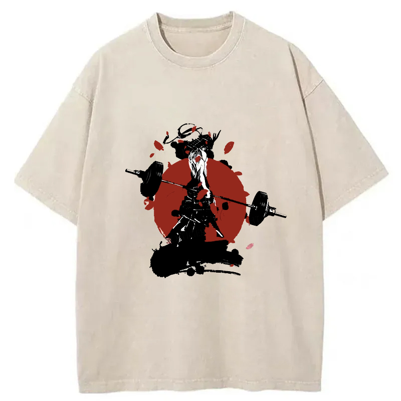 Tokyo-Tiger Samurai Fitness Washed T-Shirt