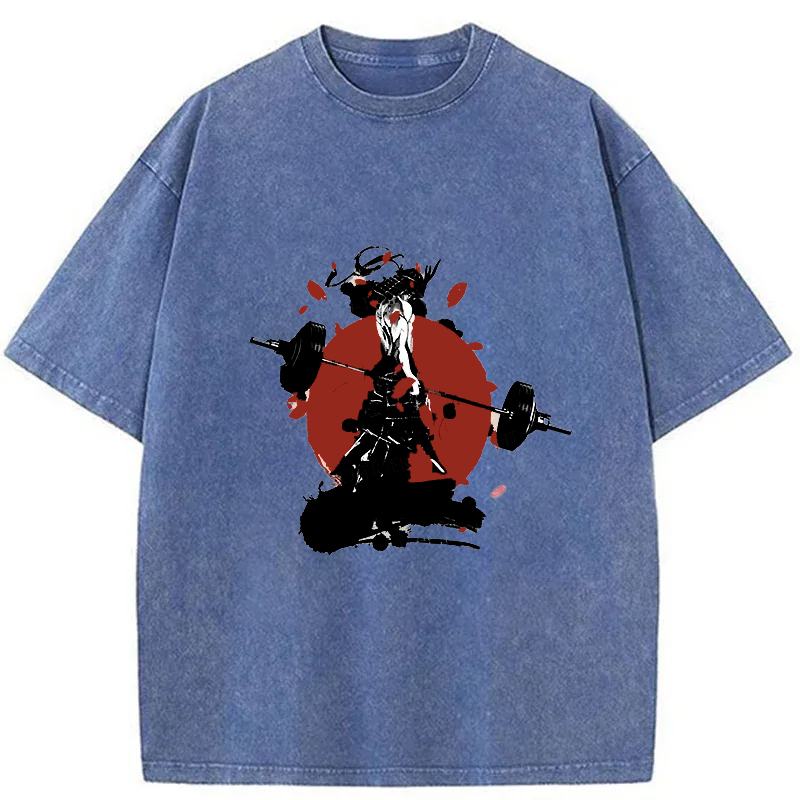 Tokyo-Tiger Samurai Fitness Washed T-Shirt
