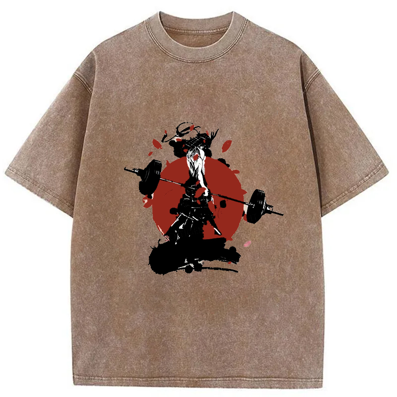Tokyo-Tiger Samurai Fitness Washed T-Shirt