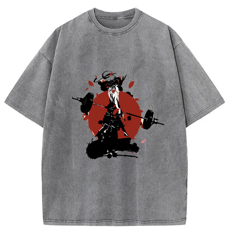 Tokyo-Tiger Samurai Fitness Washed T-Shirt