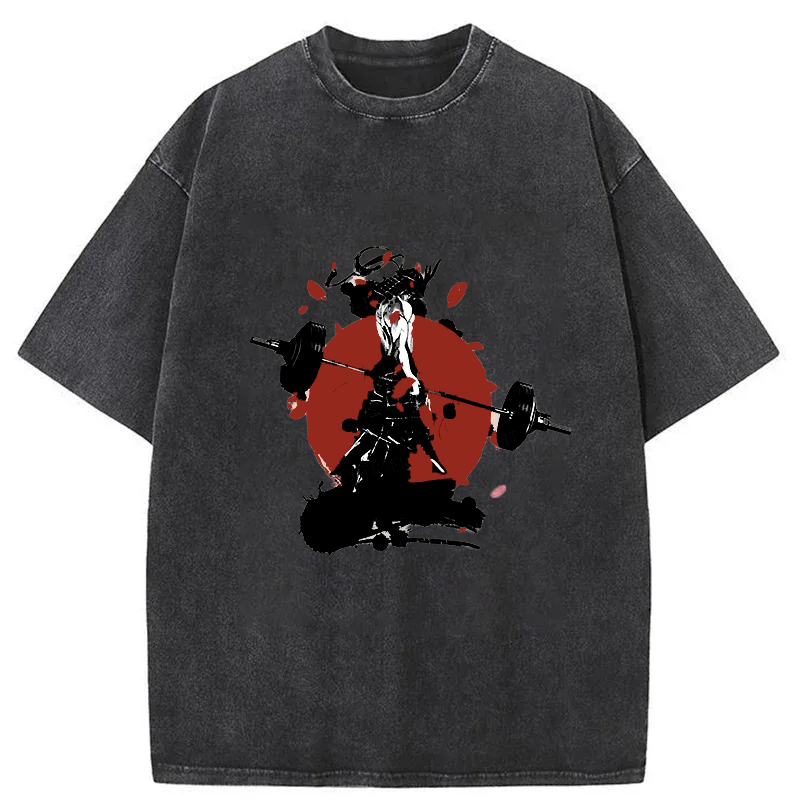 Tokyo-Tiger Samurai Fitness Washed T-Shirt