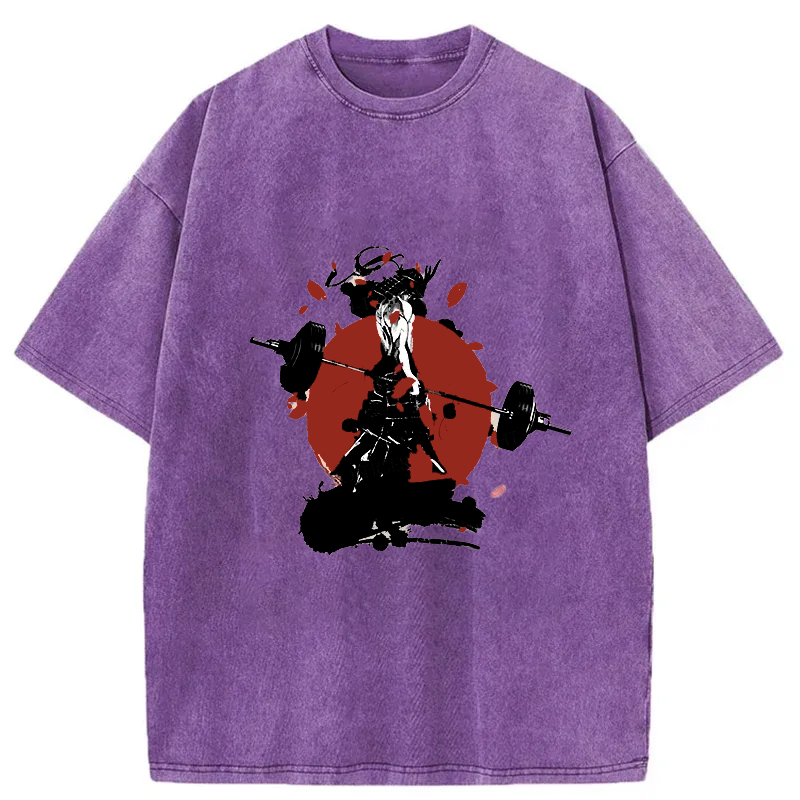 Tokyo-Tiger Samurai Fitness Washed T-Shirt