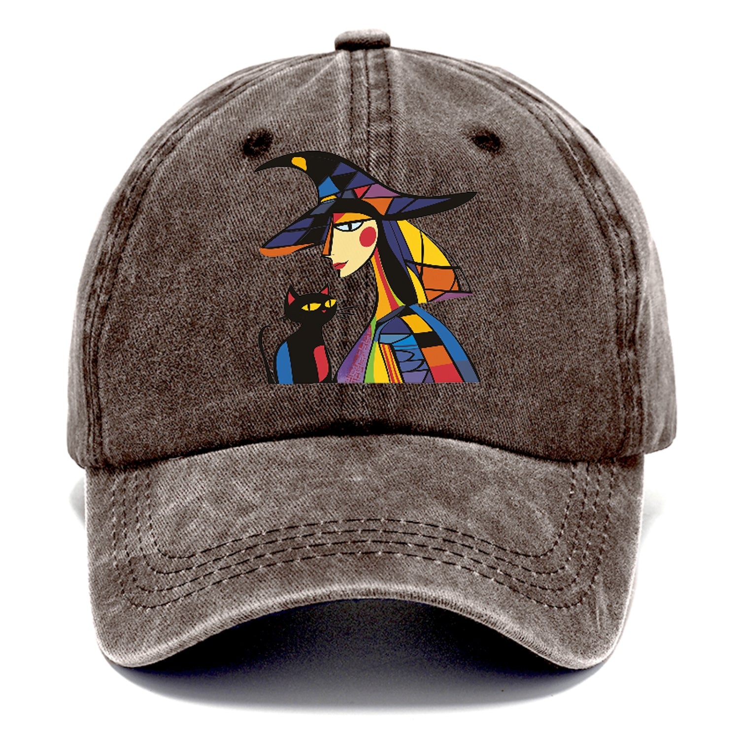 Stylized Witch With Cat Classic Cap
