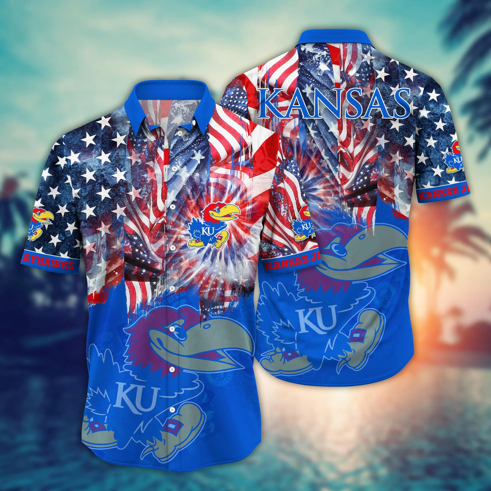 Kansas Jayhawks |  Hawaii Shirt  For Fans, Summer Football Shirts NA49879
