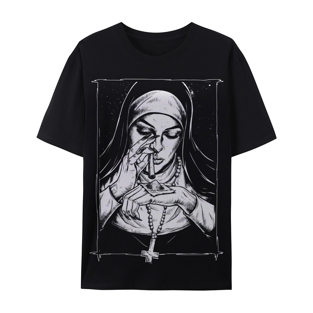 Drug Nun Gothic Cotton T-Shirt