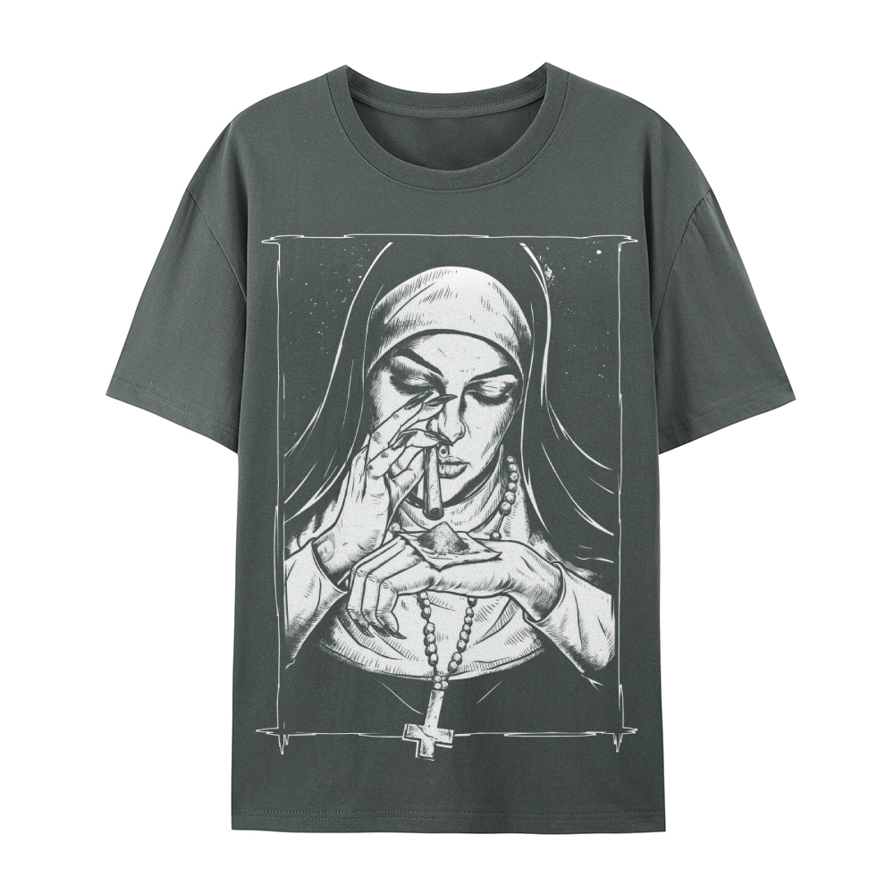 Drug Nun Gothic Cotton T-Shirt