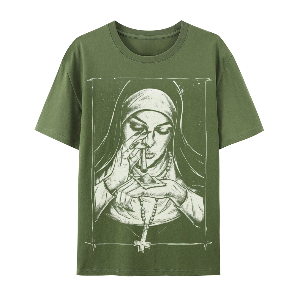 Drug Nun Gothic Cotton T-Shirt