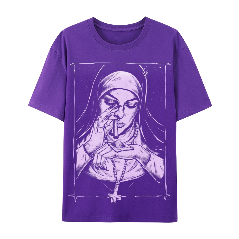 Drug Nun Gothic Cotton T-Shirt