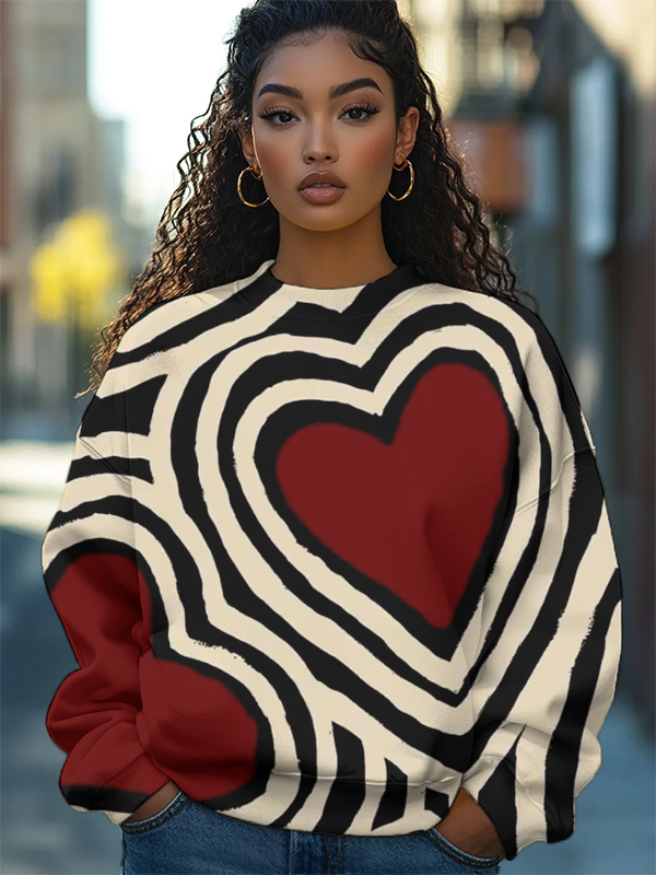 Women's Valentine's Day Love Print Casual Sweatshirt