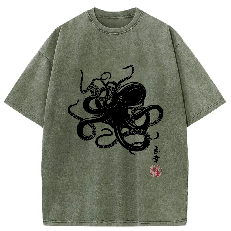 Tokyo-Tiger Vintage Octopus Japan Washed T-Shirt