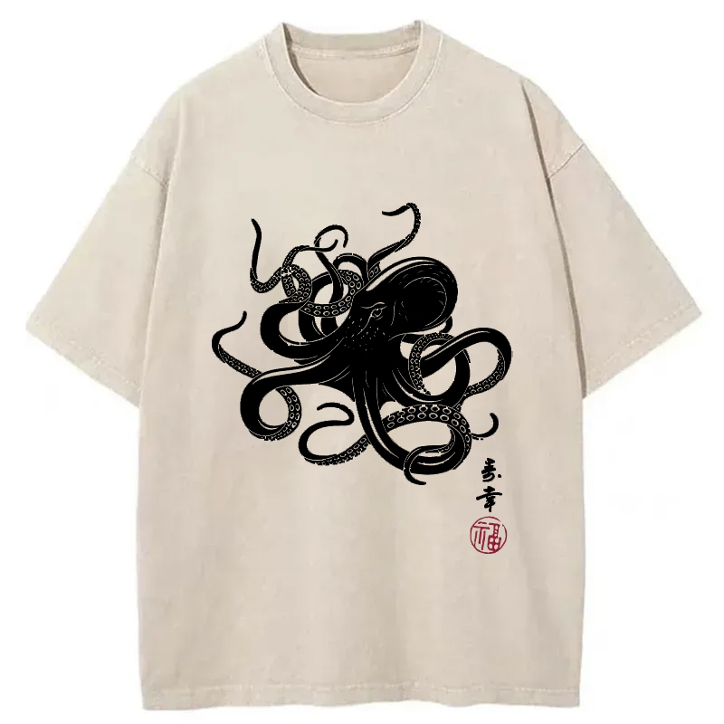 Tokyo-Tiger Vintage Octopus Japan Washed T-Shirt