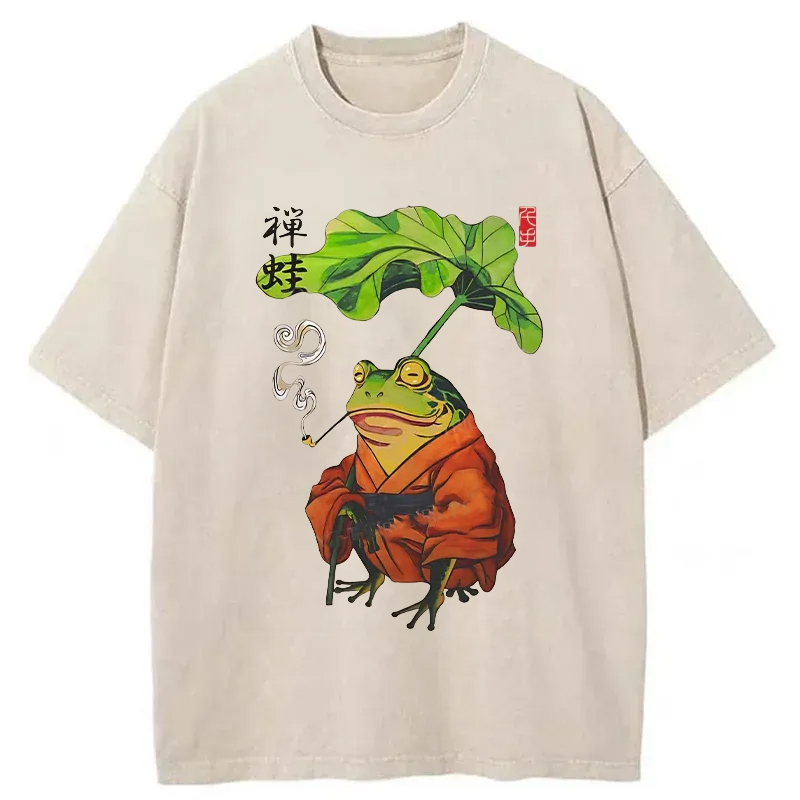 Tokyo-Tiger Zen Frog Washed T-Shirt