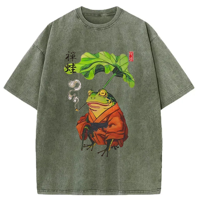 Tokyo-Tiger Zen Frog Washed T-Shirt