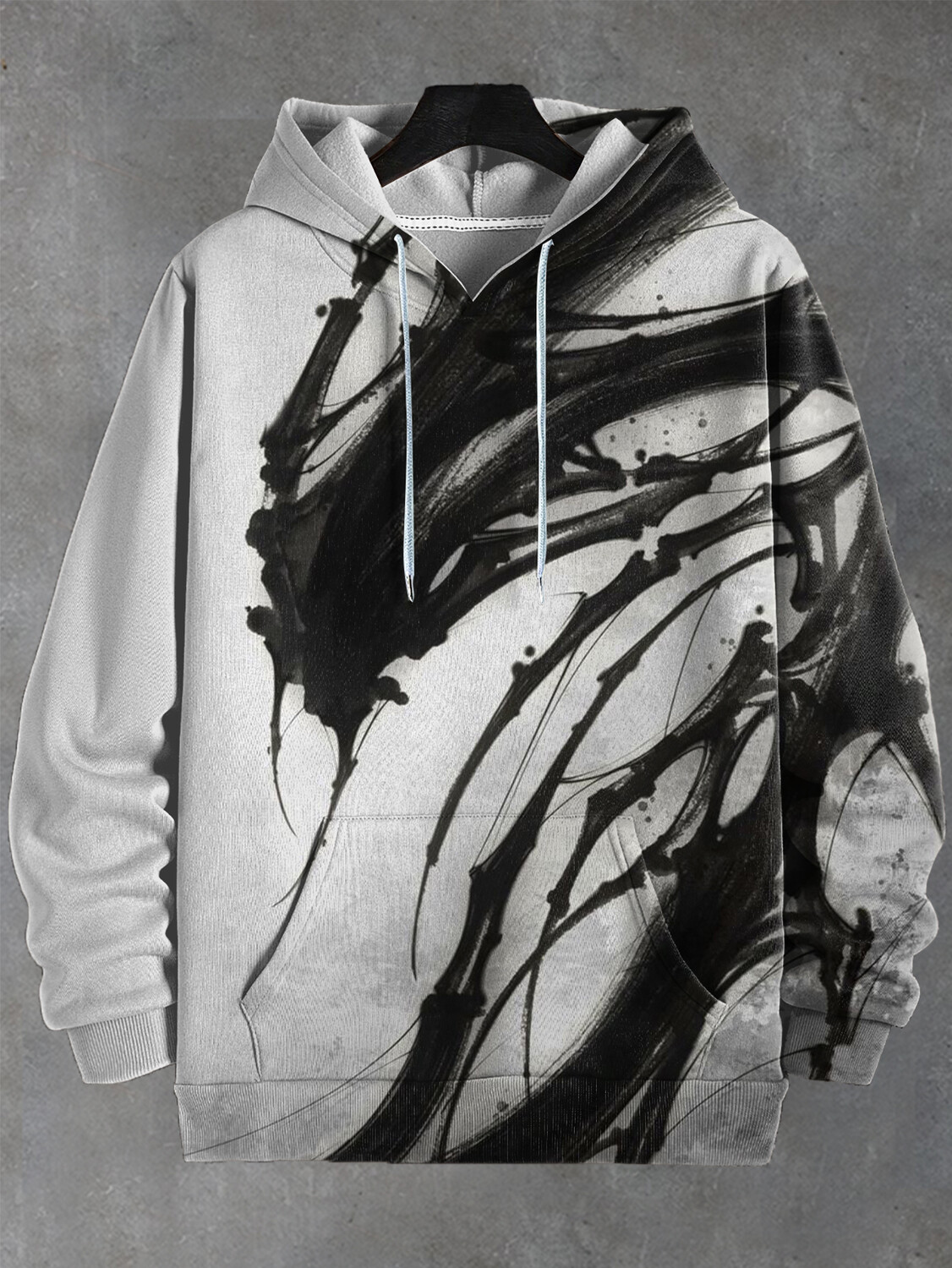 Men's Gothic Ink Art Print Casual Hoodie