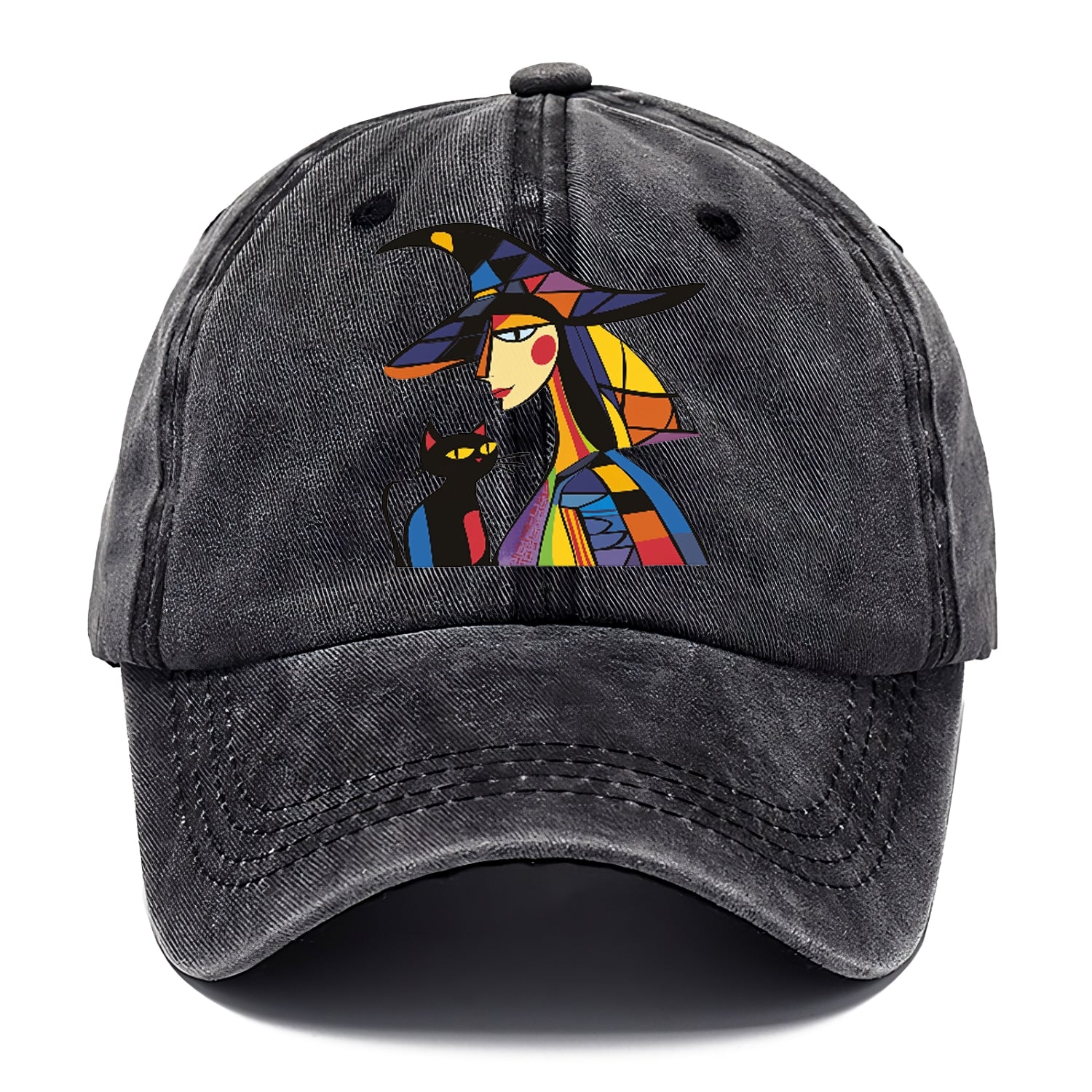 Stylized Witch With Cat Classic Cap