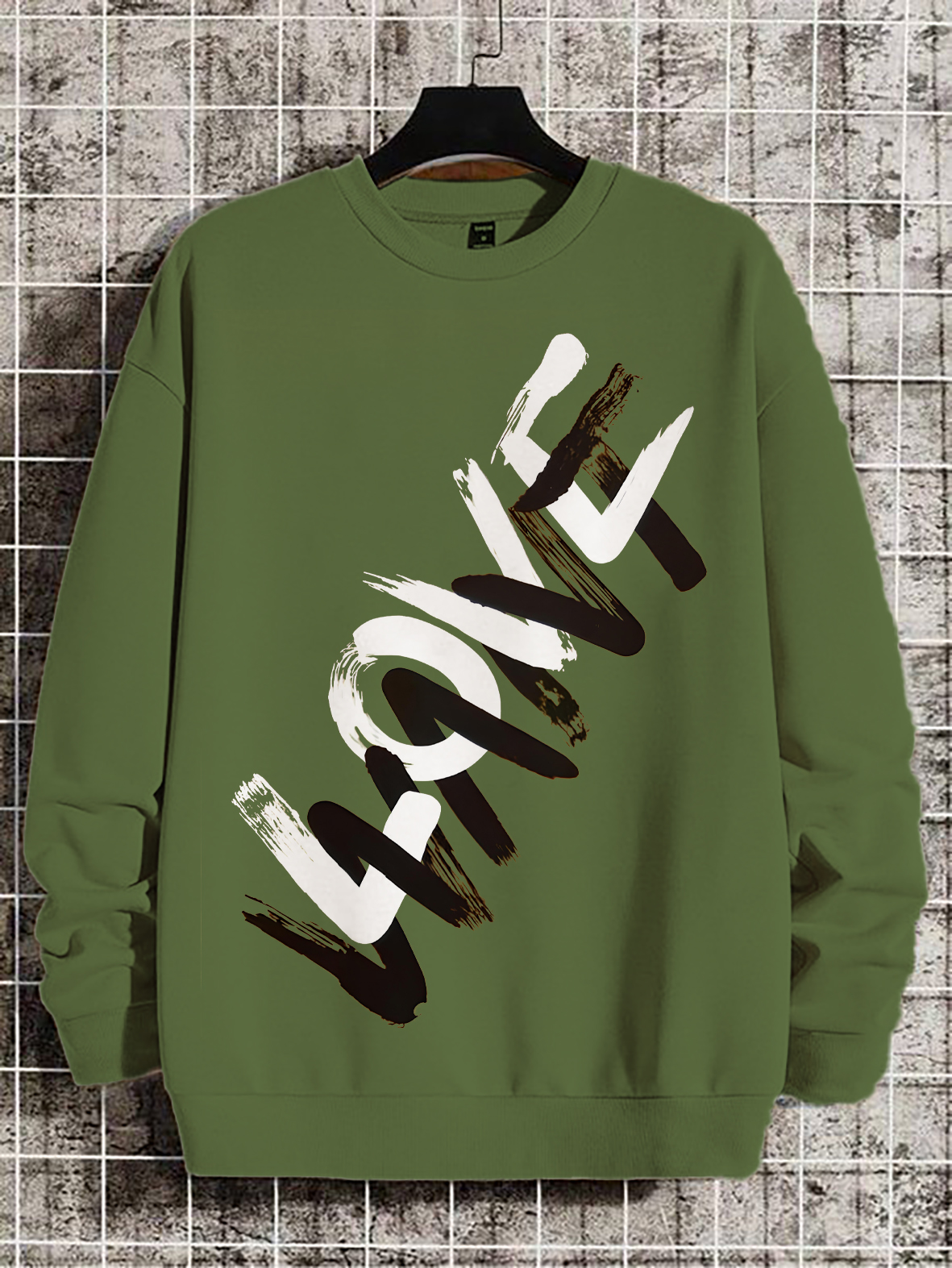 Men's Want Love Art Print Cotton Casual Sweatshirt
