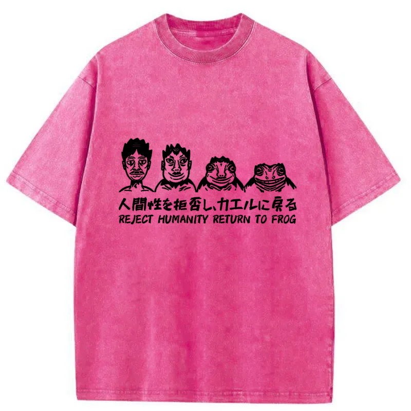 Tokyo-Tiger Reject Humanity Return To Frog Washed T-Shirt
