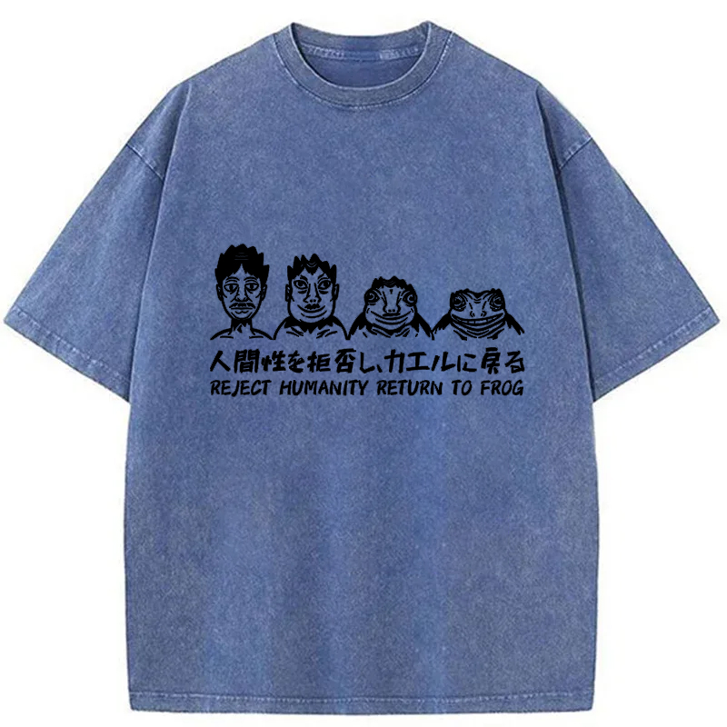 Tokyo-Tiger Reject Humanity Return To Frog Washed T-Shirt