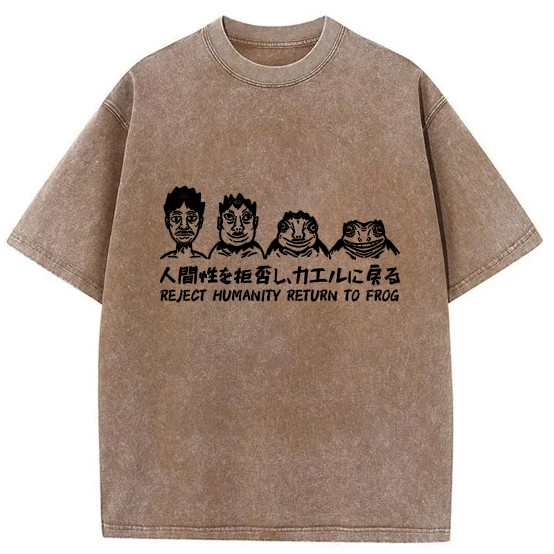 Tokyo-Tiger Reject Humanity Return To Frog Washed T-Shirt