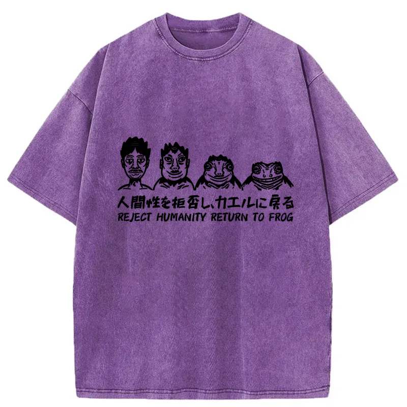 Tokyo-Tiger Reject Humanity Return To Frog Washed T-Shirt