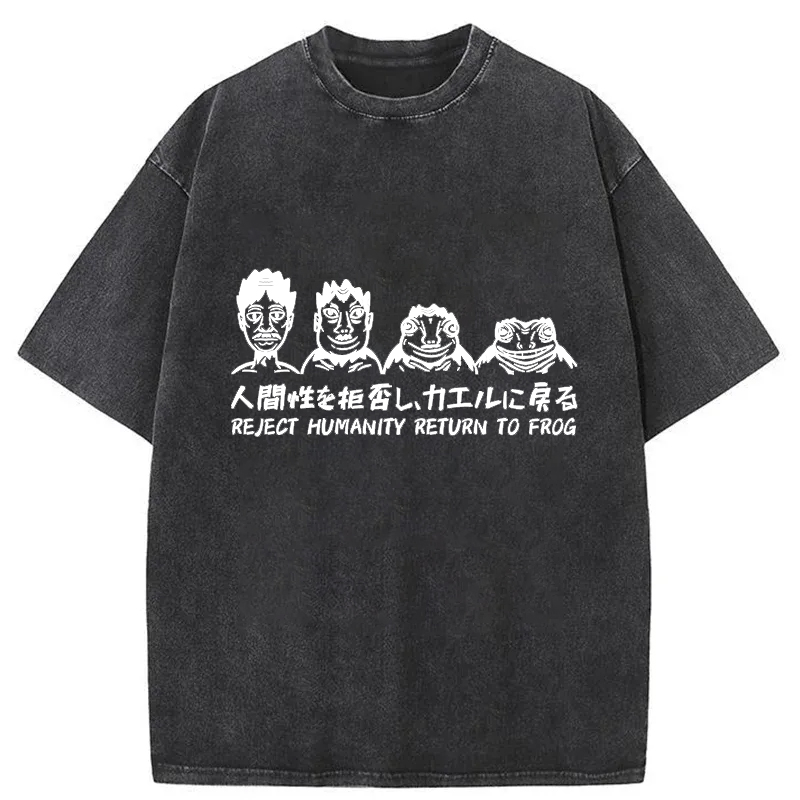 Tokyo-Tiger Reject Humanity Return To Frog Washed T-Shirt