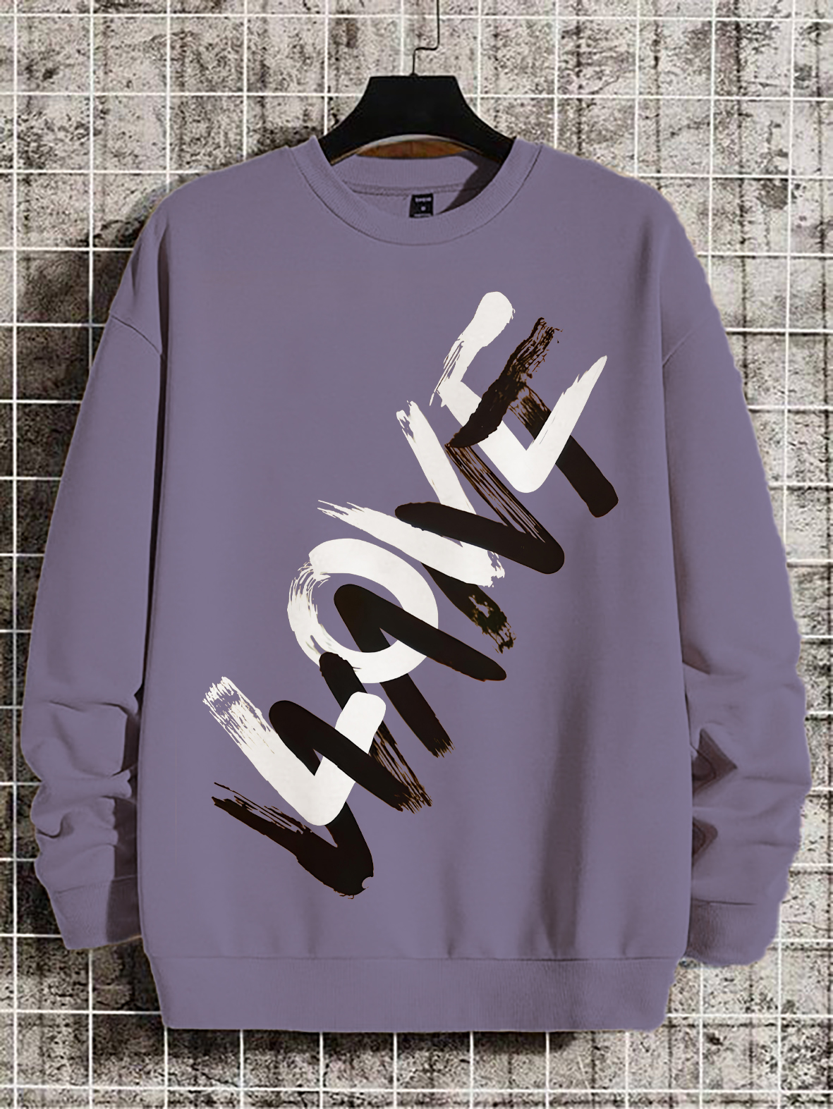 Men's Want Love Art Print Cotton Casual Sweatshirt