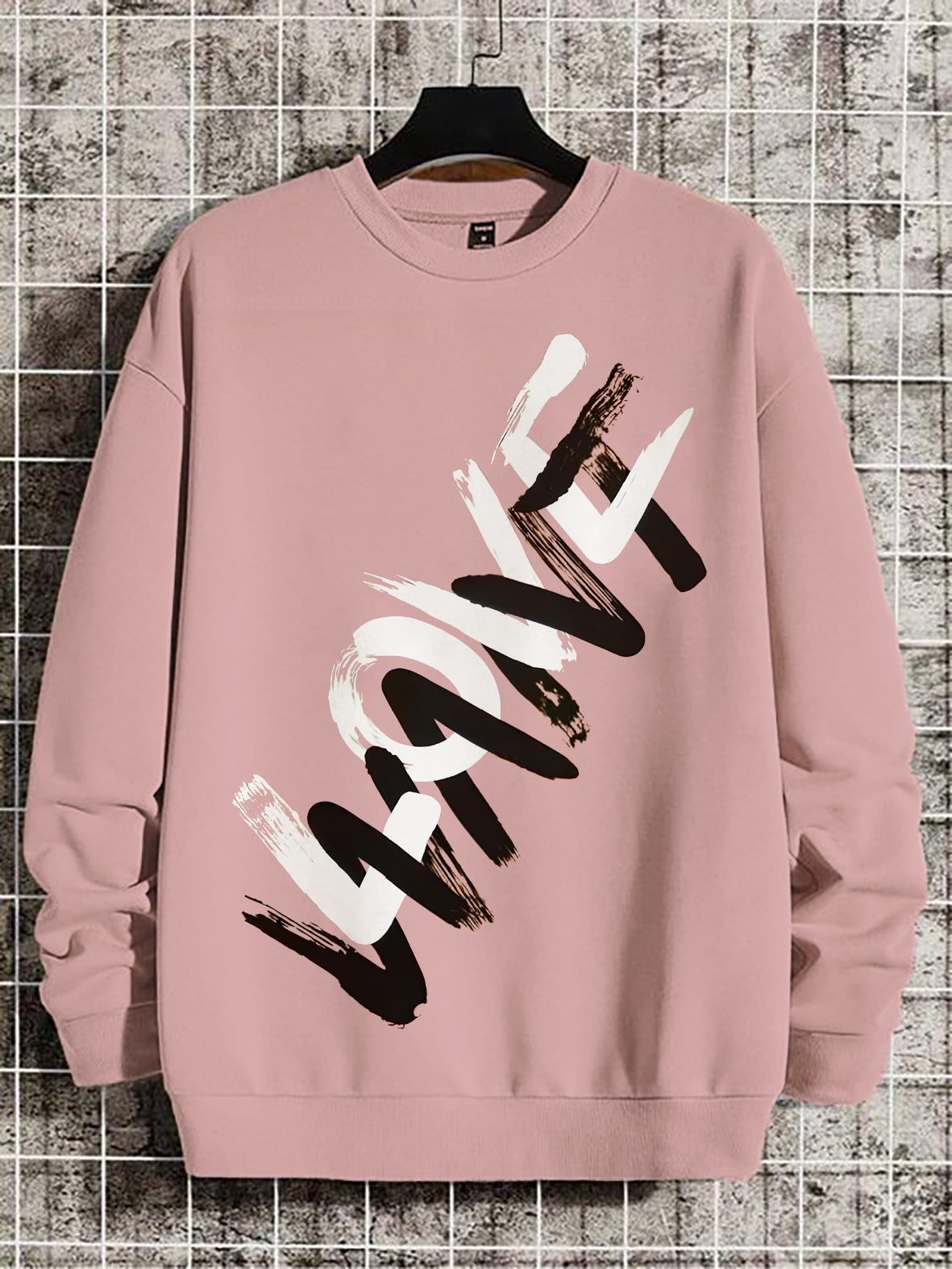 Men's Want Love Art Print Cotton Casual Sweatshirt